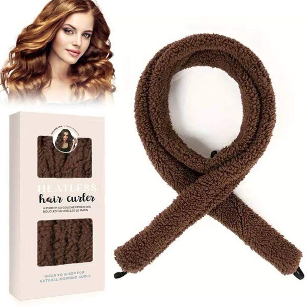 Brown Heatless Hair Curler, Lazy Natural Soft Wave DIY Curls, Curling Tool
